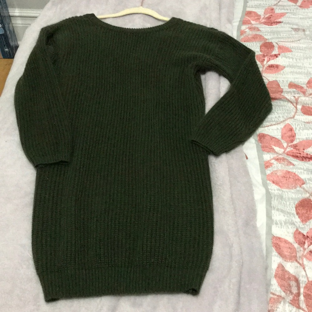 Lulu’s Olive green backless sweater dress